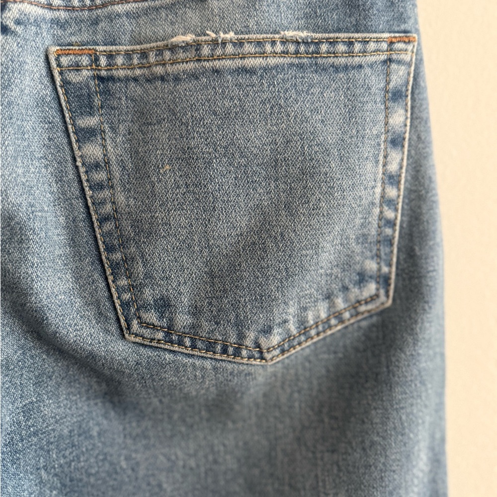 RE/DONE 90s High Rise Straight Jeans Distressed Knee Vintage Wash Denim Size 27 - Picture 6 of 13